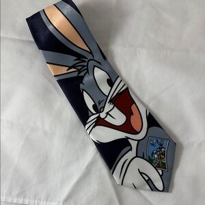 Looney Tunes Bugs Bunny Tie - Navy and Gray 1997